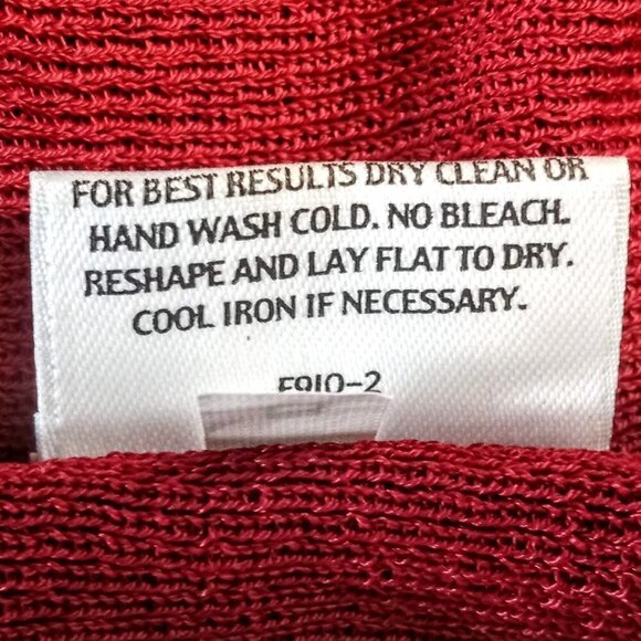 Eileen Fisher Red Scoop Neck Sleeveless Knit Top - Picture 6 of 6